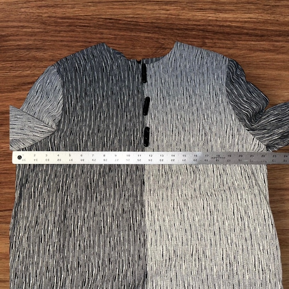 NWT VTG 80’s Ildi Marshall Gray Color Block Textured Long Sleeve Dress ~ Size 16 - Picture 10 of 13